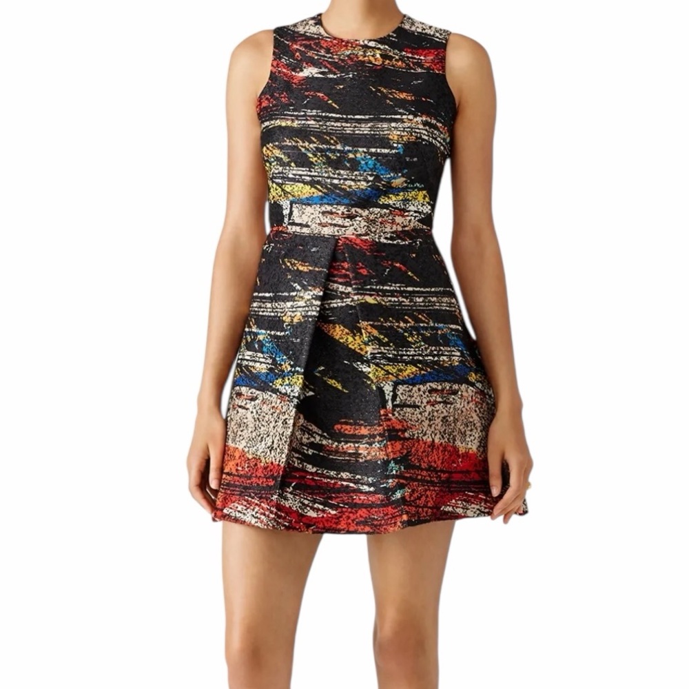 Hunter Bell NYC "Stevie" Mosaic Shimmer Jacquard Mini Aline Dress 2
